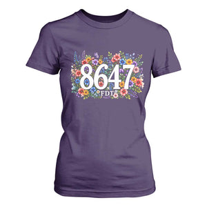 86 47 Floral Boho Style T Shirt For Women Subtle FDT TS14 Purple Print Your Wear