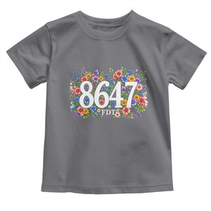 86 47 Floral Boho Style Toddler T Shirt Subtle FDT TS14 Charcoal Print Your Wear