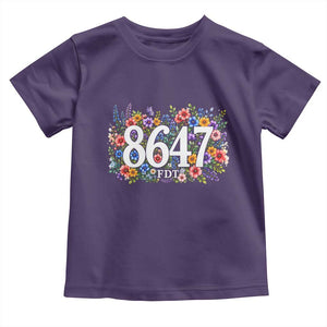 86 47 Floral Boho Style Toddler T Shirt Subtle FDT TS14 Purple Print Your Wear