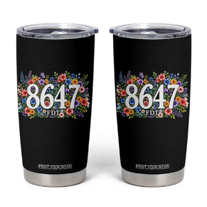 86 47 Floral Boho Style Tumbler Cup Subtle FDT TS14 Black Print Your Wear