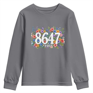 86 47 Floral Boho Style Youth Sweatshirt Subtle FDT TS14 Charcoal Print Your Wear