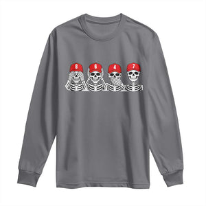86 47 Subtle Anti FDT Long Sleeve Shirt Funny Skeleton Wearing Hat Sarcastic Political TS14 Charcoal Print Your Wear