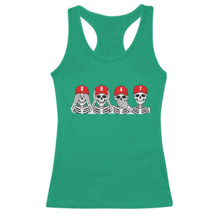 86 47 Subtle Anti FDT Racerback Tank Top Funny Skeleton Wearing Hat Sarcastic Political TS14 Irish Green Print Your Wear