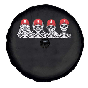 86 47 Subtle Anti FDT Spare Tire Cover Funny Skeleton Wearing Hat Sarcastic Political TS14 Print Your Wear
