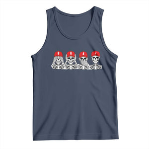 86 47 Subtle Anti FDT Tank Top Funny Skeleton Wearing Hat Sarcastic Political TS14 Navy Print Your Wear