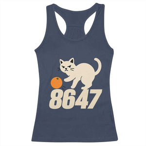 8647 FDT Racerback Tank Top Funny Cat Political Meme TS14 Navy Print Your Wear