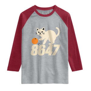 8647 FDT Raglan Shirt Funny Cat Political Meme TS14 Heather Gray Heather Red Print Your Wear