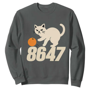 8647 FDT Sweatshirt Funny Cat Political Meme TS14 Dark Heather Print Your Wear