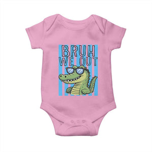 Bruh We Out Alligator Baby Onesie Last Day of School Teacher TS14 Light Pink Print Your Wear