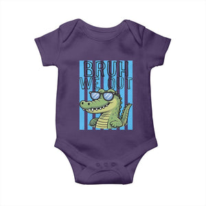 Bruh We Out Alligator Baby Onesie Last Day of School Teacher TS14 Purple Print Your Wear