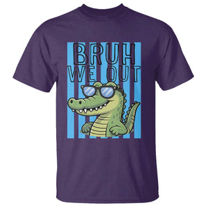 Bruh We Out Alligator T Shirt Last Day of School Teacher TS14 Purple Print Your Wear