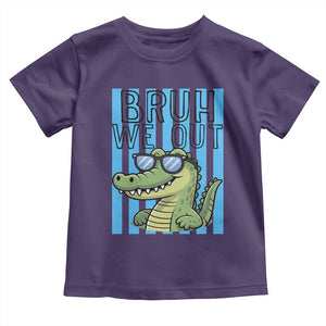 Bruh We Out Alligator Toddler T Shirt Last Day of School Teacher TS14 Purple Print Your Wear