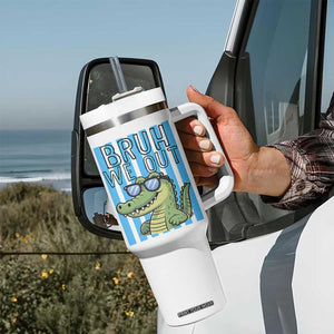 Bruh We Out Alligator Tumbler With Handle Last Day of School Teacher TS14 Print Your Wear