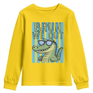 Bruh We Out Alligator Youth Sweatshirt Last Day of School Teacher TS14 Daisy Print Your Wear