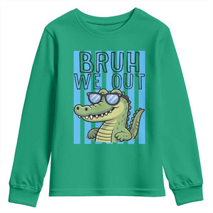 Bruh We Out Alligator Youth Sweatshirt Last Day of School Teacher TS14 Irish Green Print Your Wear