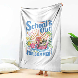 School's Out For Summer Throw Blanket Funny Raccoon Last Day of School Teacher TS14 Print Your Wear