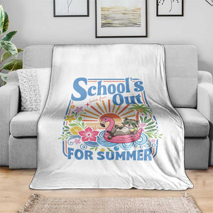 School's Out For Summer Throw Blanket Funny Raccoon Last Day of School Teacher TS14 Print Your Wear