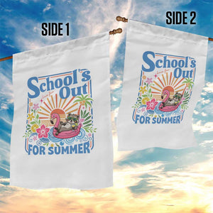 School's Out For Summer Garden Flag Funny Raccoon Last Day of School Teacher TS14 Print Your Wear