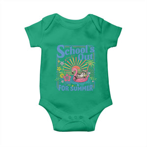 School's Out For Summer Baby Onesie Funny Raccoon Last Day of School Teacher TS14 Irish Green Print Your Wear