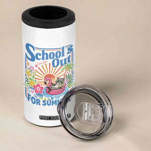 School's Out For Summer 4 in 1 Can Cooler Tumbler Funny Raccoon Last Day of School Teacher TS14 Print Your Wear