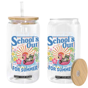 School's Out For Summer Glass Can Funny Raccoon Last Day of School Teacher TS14 Print Your Wear