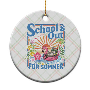 School's Out For Summer Ceramic Ornament Funny Raccoon Last Day of School Teacher TS14 1pc Christmas Plaid Print Your Wear