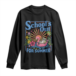 School's Out For Summer Long Sleeve Shirt Funny Raccoon Last Day of School Teacher TS14 Black Print Your Wear