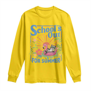 School's Out For Summer Long Sleeve Shirt Funny Raccoon Last Day of School Teacher TS14 Daisy Print Your Wear