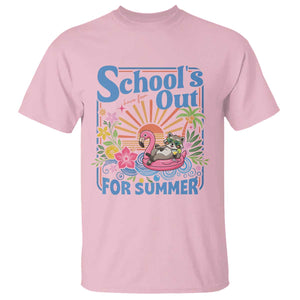 School's Out For Summer T Shirt Funny Raccoon Last Day of School Teacher TS14 Light Pink Print Your Wear