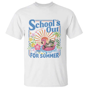 School's Out For Summer T Shirt Funny Raccoon Last Day of School Teacher TS14 White Print Your Wear