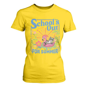 School's Out For Summer T Shirt For Women Funny Raccoon Last Day of School Teacher TS14 Daisy Print Your Wear