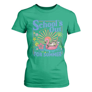 School's Out For Summer T Shirt For Women Funny Raccoon Last Day of School Teacher TS14 Irish Green Print Your Wear