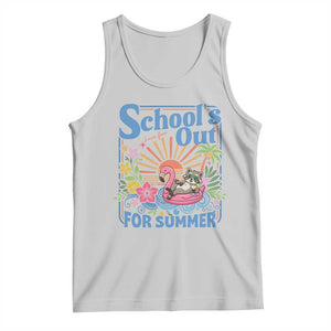 School's Out For Summer Tank Top Funny Raccoon Last Day of School Teacher TS14 Ash Print Your Wear