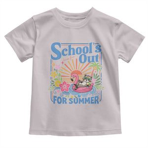 School's Out For Summer Toddler T Shirt Funny Raccoon Last Day of School Teacher TS14 Ice Gray Print Your Wear