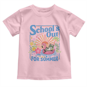 School's Out For Summer Toddler T Shirt Funny Raccoon Last Day of School Teacher TS14 Light Pink Print Your Wear