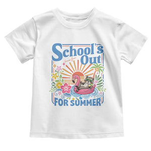 School's Out For Summer Toddler T Shirt Funny Raccoon Last Day of School Teacher TS14 White Print Your Wear