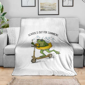 School's Out For Summer Throw Blanket Funny Frog Last Day of School Teacher TS14 Print Your Wear