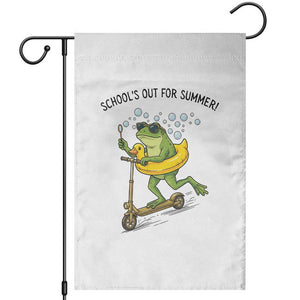 School's Out For Summer Garden Flag Funny Frog Last Day of School Teacher TS14 White Print Your Wear