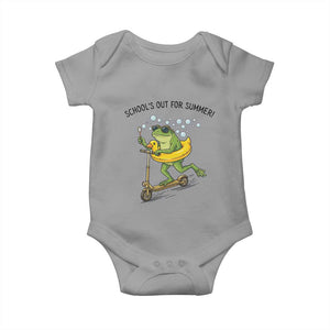 School's Out For Summer Baby Onesie Funny Frog Last Day of School Teacher TS14 Sport Gray Print Your Wear