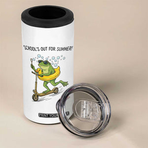 School's Out For Summer 4 in 1 Can Cooler Tumbler Funny Frog Last Day of School Teacher TS14 Print Your Wear