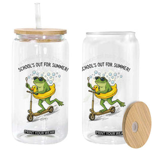 School's Out For Summer Glass Can Funny Frog Last Day of School Teacher TS14 Print Your Wear