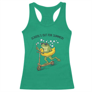 School's Out For Summer Racerback Tank Top Funny Frog Last Day of School Teacher TS14 Irish Green Print Your Wear