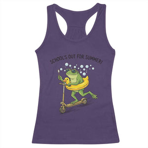 School's Out For Summer Racerback Tank Top Funny Frog Last Day of School Teacher TS14 Purple Print Your Wear