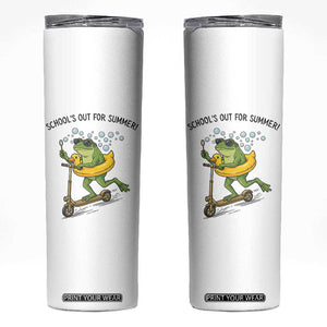 School's Out For Summer Skinny Tumbler Funny Frog Last Day of School Teacher TS14 White Print Your Wear