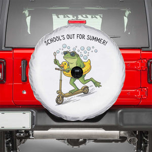 School's Out For Summer Spare Tire Cover Funny Frog Last Day of School Teacher TS14 White Print Your Wear