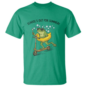 School's Out For Summer T Shirt Funny Frog Last Day of School Teacher TS14 Irish Green Print Your Wear