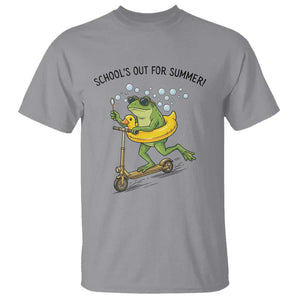 School's Out For Summer T Shirt Funny Frog Last Day of School Teacher TS14 Sport Gray Print Your Wear