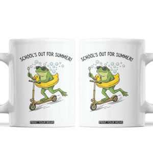 School's Out For Summer Coffee Mug Funny Frog Last Day of School Teacher TS14 White Print Your Wear