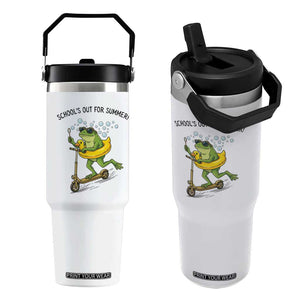 School's Out For Summer Flip Straw Tumbler Funny Frog Last Day of School Teacher TS14 One Size: 30 oz White Print Your Wear