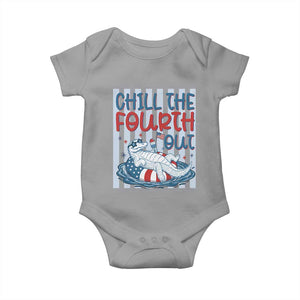 Chill The Fourth Out Baby Onesie Funny Alligator 4th Of July TS14 Sport Gray Print Your Wear
